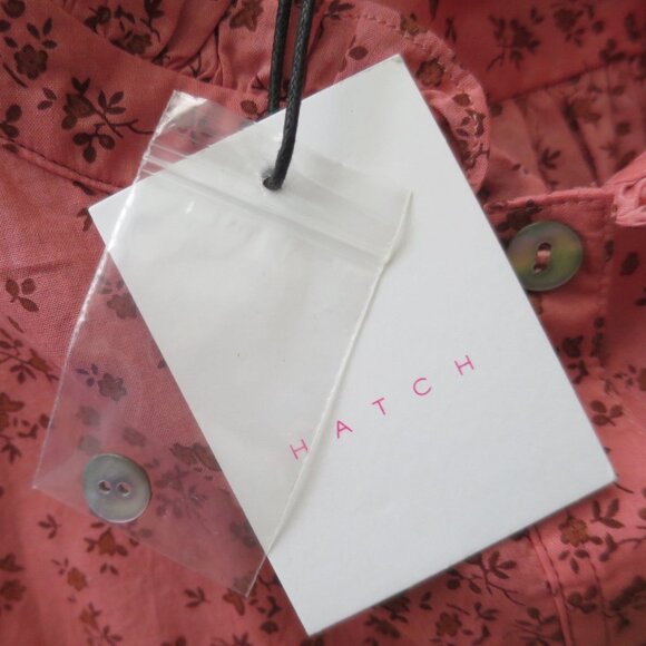 Hatch The Sienna Top Pink Floral Cotton Maternity Blouse Size L (3) - Picture 11 of 13